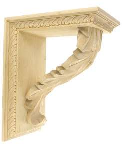 10 12 Acanthus Leaf Corbel Hand Carved Solid Oak Maple or Cherry 