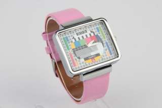 TV Pattern Dial Wrist Watch Fashion Quartz For Lady Men Women Unisex 