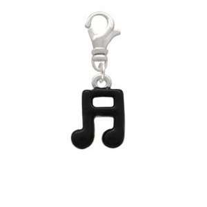  Small Black Musical Notes Clip On Charm Arts, Crafts 