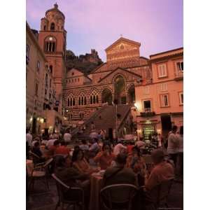  Cafe and Cathedral at Dusk, Amalfi, Costiera Amalfitana 