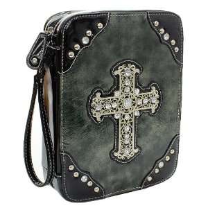  Cross Bible Cover Pewter 