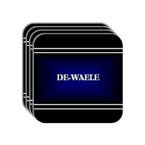 Personal Name Gift   DE WAELE Set of 4 Mini Mousepad Coasters (black 