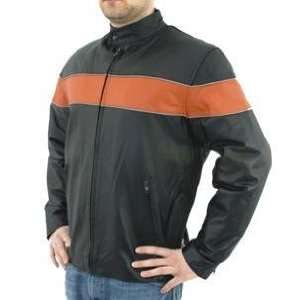   Motorcycle Jacket, Reflective Orange Racing Stripes Automotive