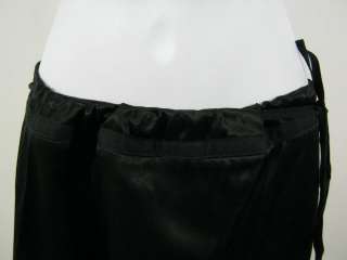 KATAYONE ADELI Black Satin A Line Waist Wrap Skirt Sz 2  
