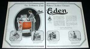   OLD MAGAZINE PRINT AD, GILLESPIE, EDEN WASHING MACHINE ART!  