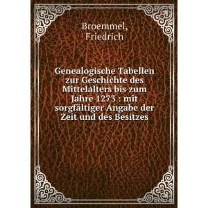   ¤ltiger Angabe der Zeit und des Besitzes Friedrich Broemmel Books