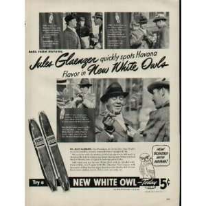   returned from a voyage to Cuba.  1940 White Owl Cigars Ad, A3735