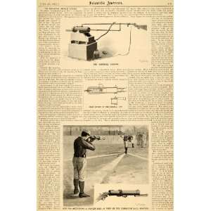   Scientific Mechanical Baseball Pitcher Gun   Original Print Article