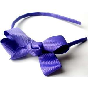   Thin Band Ribbon Headband With Bow For Girls   Rich Purple: Beauty