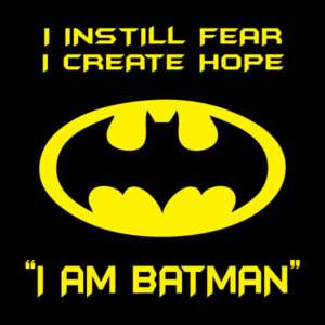 INSTILL FEAR I AM BATMAN Dark Knight Men Logo T Shirt  