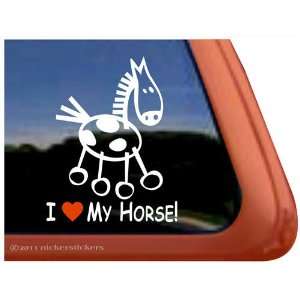  I Love My Horse Pinto Stick Horse Trailer Vinyl Window 