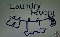 Wall Words Letters Laundry Clothes Line Decal Sticker  