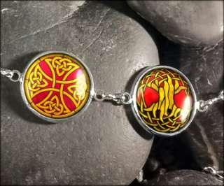 Stained Glass Tree of Life Celtic Irish Knot Silver Charm Bracelet BRR 