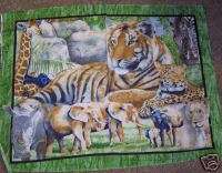 African Wild Animal Fabric Panel Quilt Wall Hanging  