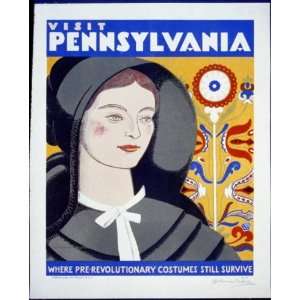  WPA Poster Visit PennsylvaniaWhere pre revolutionary 