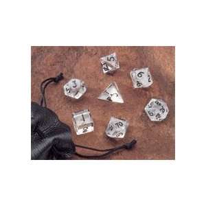    Dwarven Stones Clear Quartz 12mm 7 Piece Dice Set Toys & Games