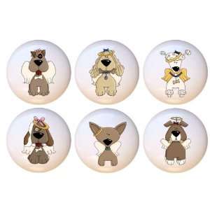  All Dogs in Heaven Drawer Pulls Knobs Set of 6