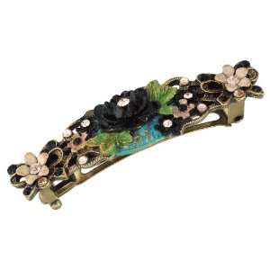 Michal Negrin Glamorous Hair Brooch Made with an Antique Style Black 