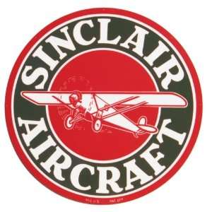   SignPast Sinclair Aircraft Round Reproduction Vintage Sign Automotive