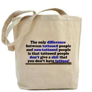  Tattooed People Difference V2 Funny Tote Bag by CafePress 
