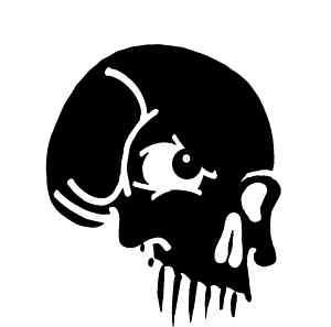 fang skull stencil for Airbrush Tattoo craft Art  