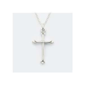  Simple Angled Cross Sterling Silver Pendant Jewelry