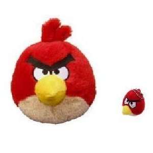  Rovio Angry Birds 5 Red, Plush Bird & Plush Keychain 