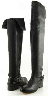 DOLCE VITA DAVIE Black Buckled Womens Shoes Over The Knee Riding Boots 