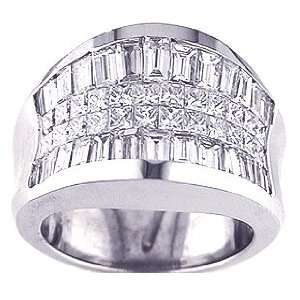   80Ct. 14K. White Gold Invisible Set Diamond Anniversary Ring Jewelry