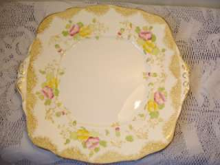 Royal Albert Crown Lovelace Square Handled Cake Plate  