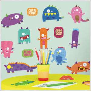 MONSTERS 35 BiG Wall Stickers Room Decor ALIENS Decals  