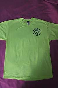 Safety Green EMS T Shirt w/ Star of Life EMT Medic & First Responder 