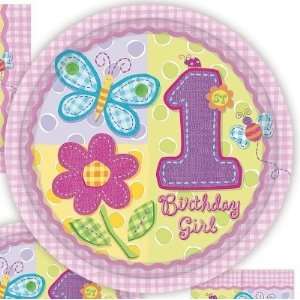   Girls 1st Birthday Dinner Plates (8) Party Supplies: Toys & Games