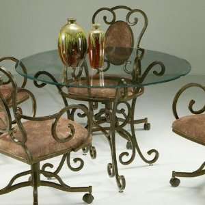Verdugo Glass Dining Table in Autumn Rust Table Top Square Glass with 
