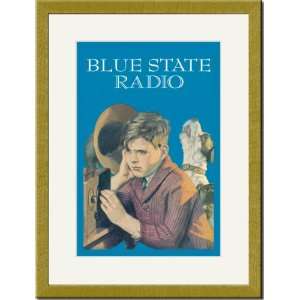  Gold Framed/Matted Print 17x23, Blue State Radio