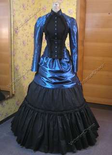 Victorian French Bustle Dress Ball Gown Cosplay 139 L  