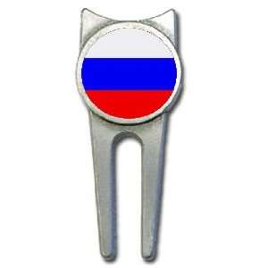 Russia flag golf divot tool