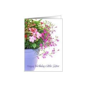  Little Sister Birthday Card   Mixed Flowers in a Flower 