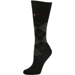  NCAA Texas Longhorns Ladies Black Argyle Tall Socks 
