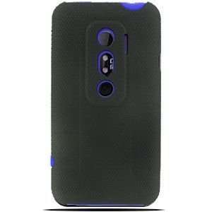  HTC Evo 3D Gripped Armor Case (Black/Blue): Cell Phones 