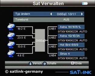 Satlink WS 6908 DVB S FTA Blind Scan Profi   Satfinder 4043089131445 