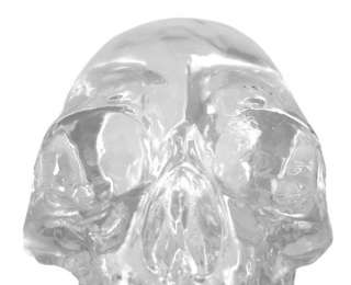 Crystal Clear Translucent Human Skull Figure Statue  