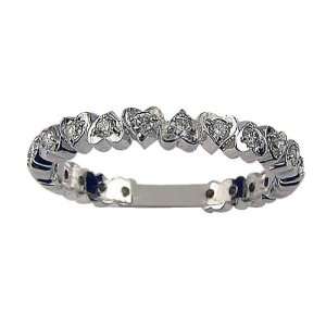   Silver Contemporary Heart Diamond Band   5.5 DaCarli Jewelry