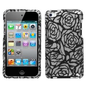 2D Silver Rose Hard Case Cover for Apple iPod Touch 4  