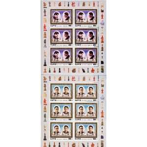  Chess Stamps Petrosian Tal & Botvinnik Smyslov Sheets Very 