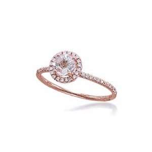 Meira T 14K Rose Gold Pink Morganite & Diamonds Engagement Ring   Size 
