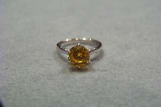ANTIQUE STERLING SILVER FANCY ROUND CITRINE BAND RING 6  