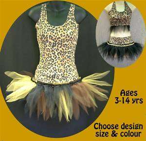 GIRLS DANCE TUTUS ~SKATE STAGE COSTUME CAT JUNGLE THEME  