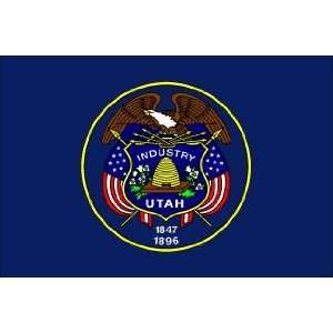  5 x 8 Feet Utah 2 ply Poly   indoor State Flags Made in US 