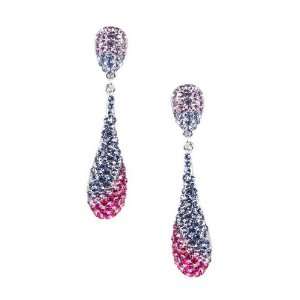    Elizabeth Jadore Pink and Purple Swirl Drop Earrings Jewelry